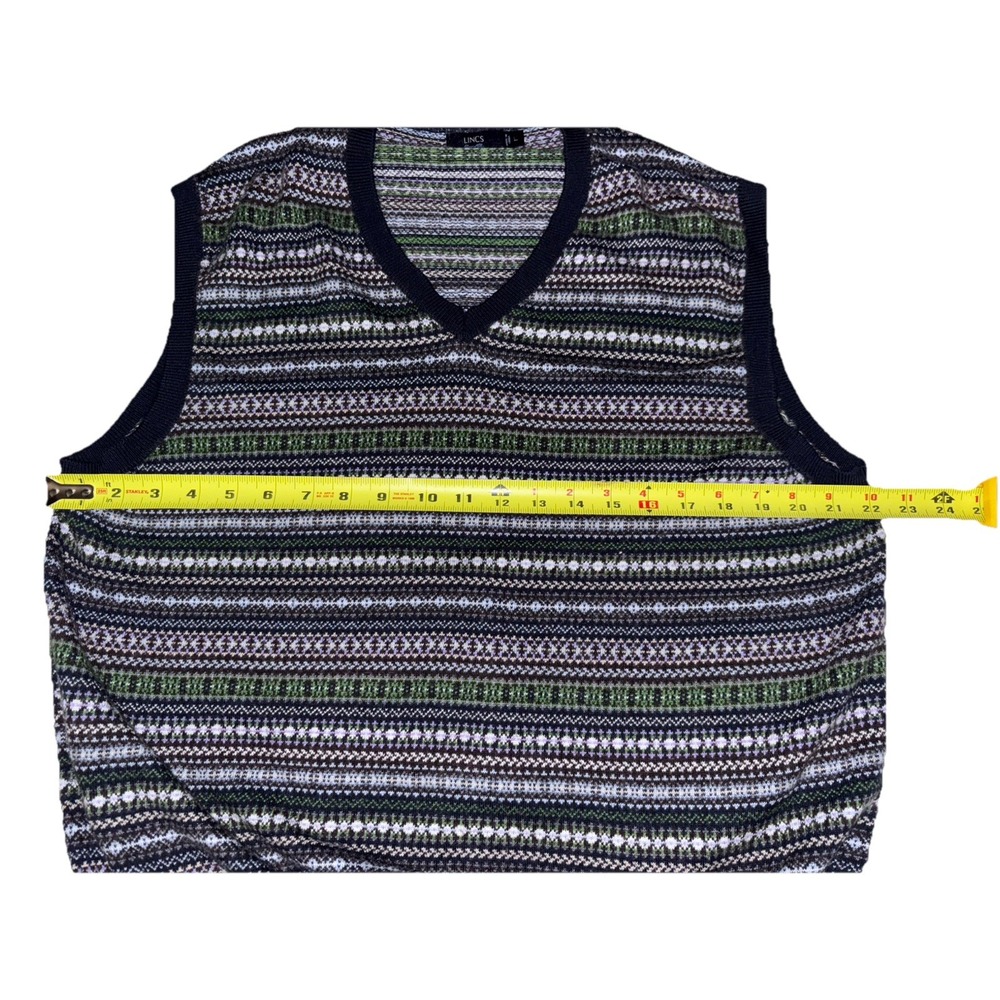 LINCS DAVID CHU V-Neck Sweater Vest LARGE Golf Sports Soft Knit - Picture 3 of 6